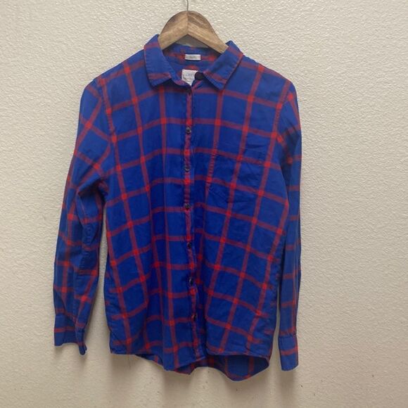 J. Crew Factory Boy Fit Plaid Button Down Shirt Medium - Picture 1 of 6